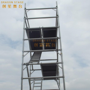 Menara mobile perancah ganda dengan tangga langkah